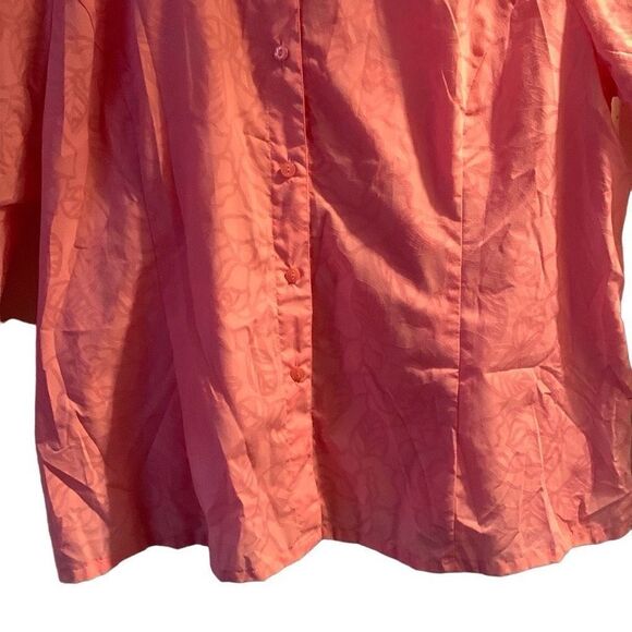 Pre Owned Women’s Sag Harbor Pink Floral Button Up Shirt Sz 22W - Picture 4 of 12
